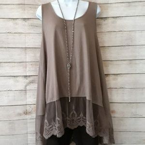 Umgee Lace Extender Tunic Tank